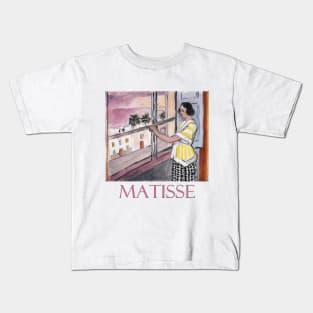 Young Woman at the Window, Sunset (1921) by Henri Matisse Kids T-Shirt